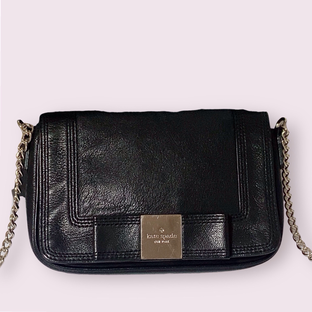 kate spade new york(ケイトスペードニューヨーク)のKate spade　リボンショルダーバッグ Black ベーシック　ガーリー レディースのバッグ(ショルダーバッグ)の商品写真