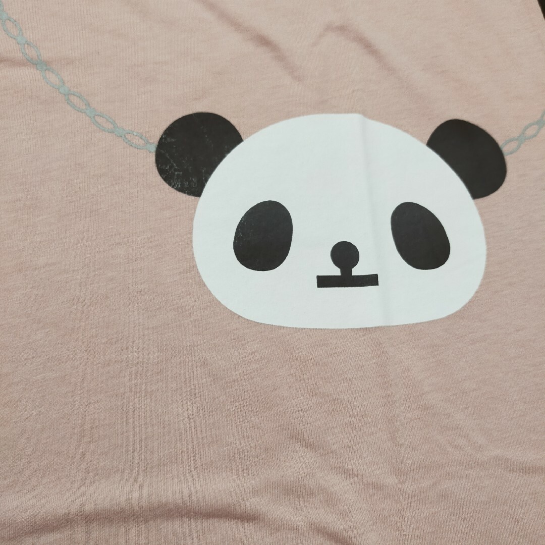 Tシャツ パンダ パンダ柄 チュニックTシャツ ピンク色 レディースのトップス(Tシャツ(半袖/袖なし))の商品写真