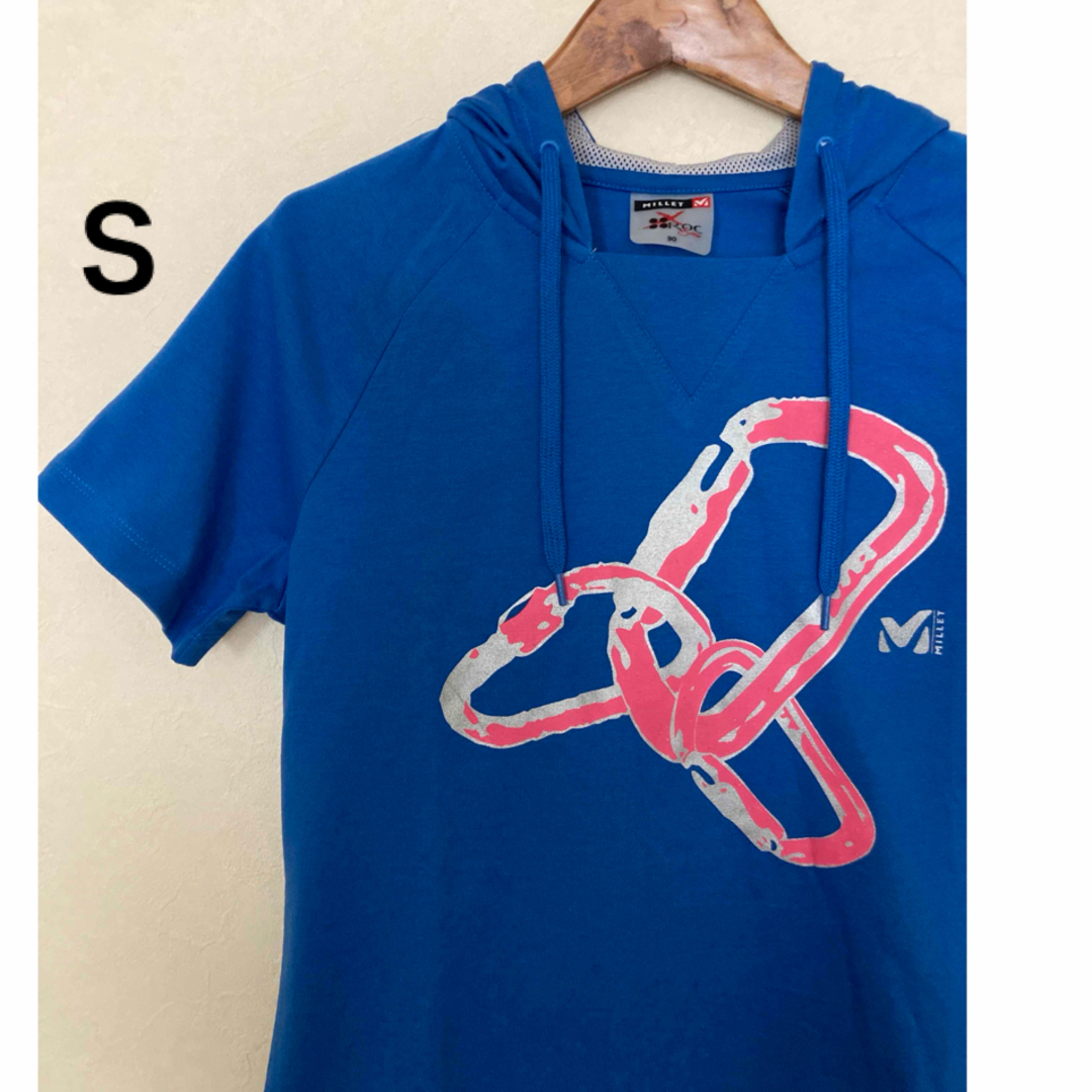 MILLET(ミレー)の半袖 パーカー トップス Tシャツ ミレー MILLET ブルー 青 メンズS スポーツ/アウトドアのアウトドア(その他)の商品写真