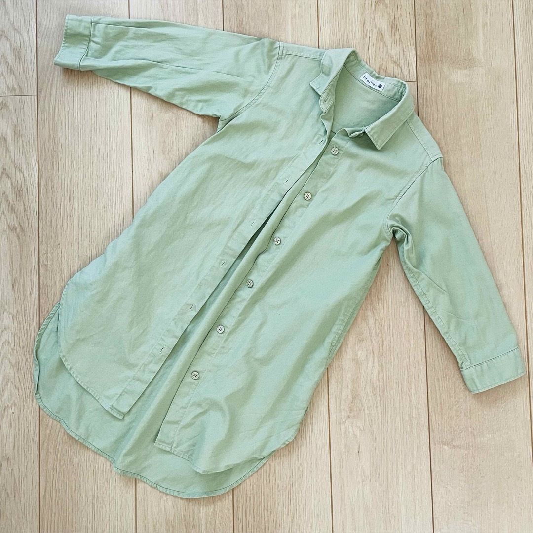 Branshes(ブランシェス)のシャツ　カーキ キッズ/ベビー/マタニティのキッズ服女の子用(90cm~)(ブラウス)の商品写真