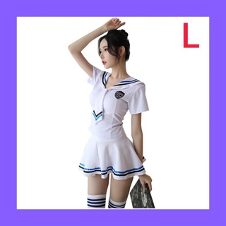 コスプレ セーラー服 白 L セクシー レディース(衣装)