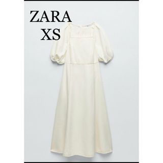 ザラ(ZARA)のZARA ステッチデニムワンピース　XS(ロングワンピース/マキシワンピース)