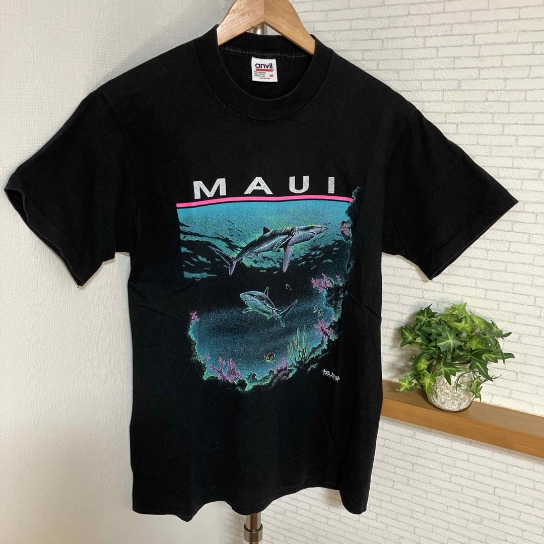 Anvil(アンビル)の90s『anvil』アンビル　Tシャツ　USA製　MAUI ヴィンテージ メンズのトップス(Tシャツ/カットソー(半袖/袖なし))の商品写真