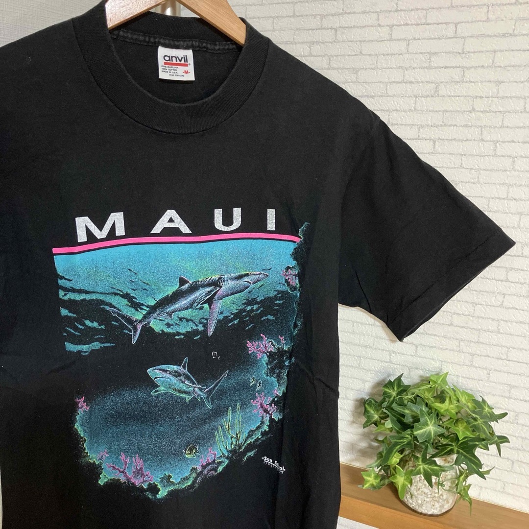 Anvil(アンビル)の90s『anvil』アンビル　Tシャツ　USA製　MAUI ヴィンテージ メンズのトップス(Tシャツ/カットソー(半袖/袖なし))の商品写真