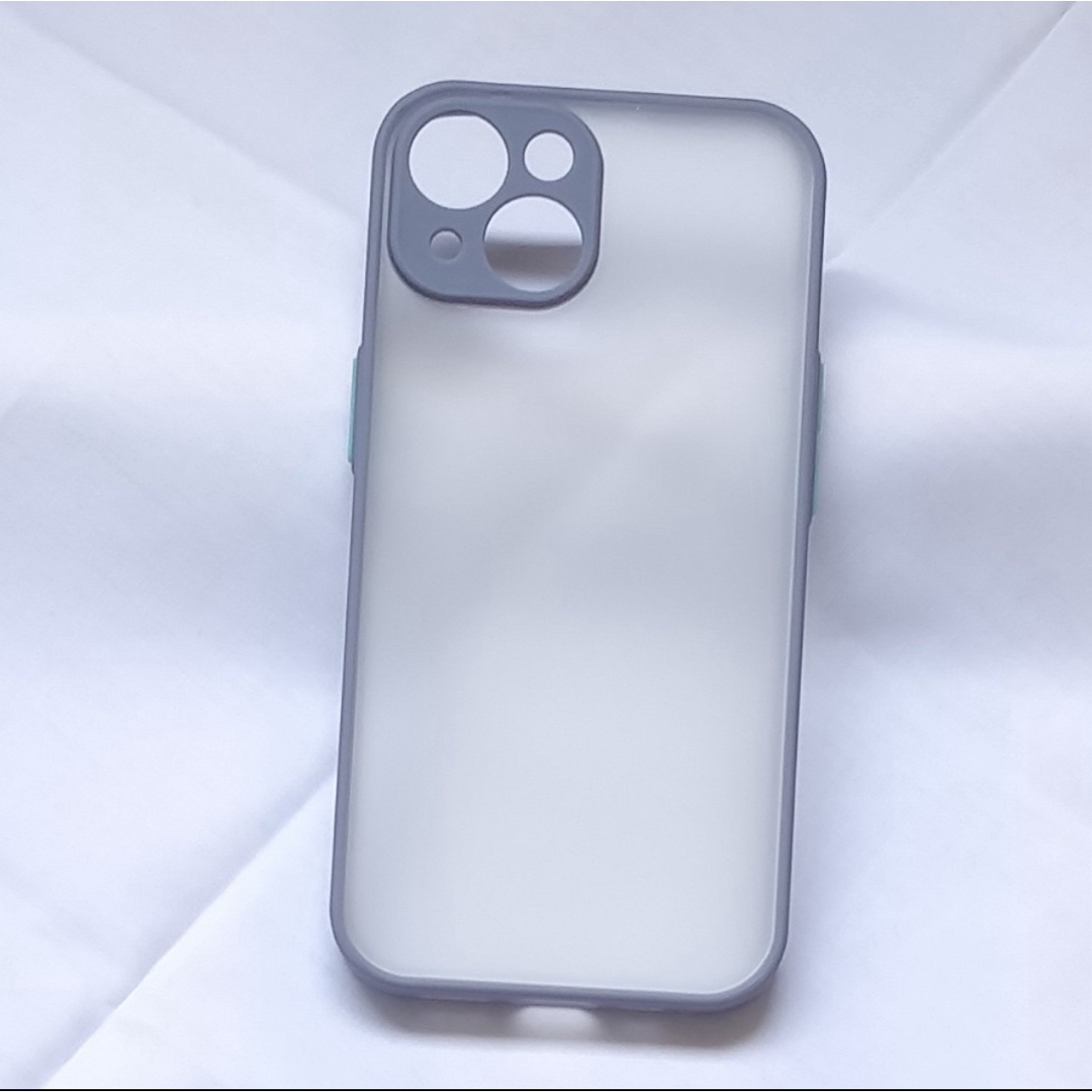 iPhone case 15 マット ケース つや消し グレー シンプル 韓国 スマホ/家電/カメラのスマホアクセサリー(iPhoneケース)の商品写真