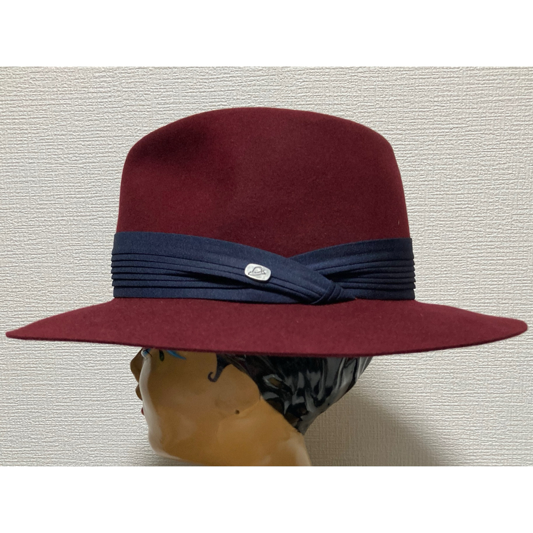 Borsalino(ボルサリーノ)のBorsalino フェルトハット ボルサリーノ ラビット バーガンディ 美品 メンズの帽子(ハット)の商品写真