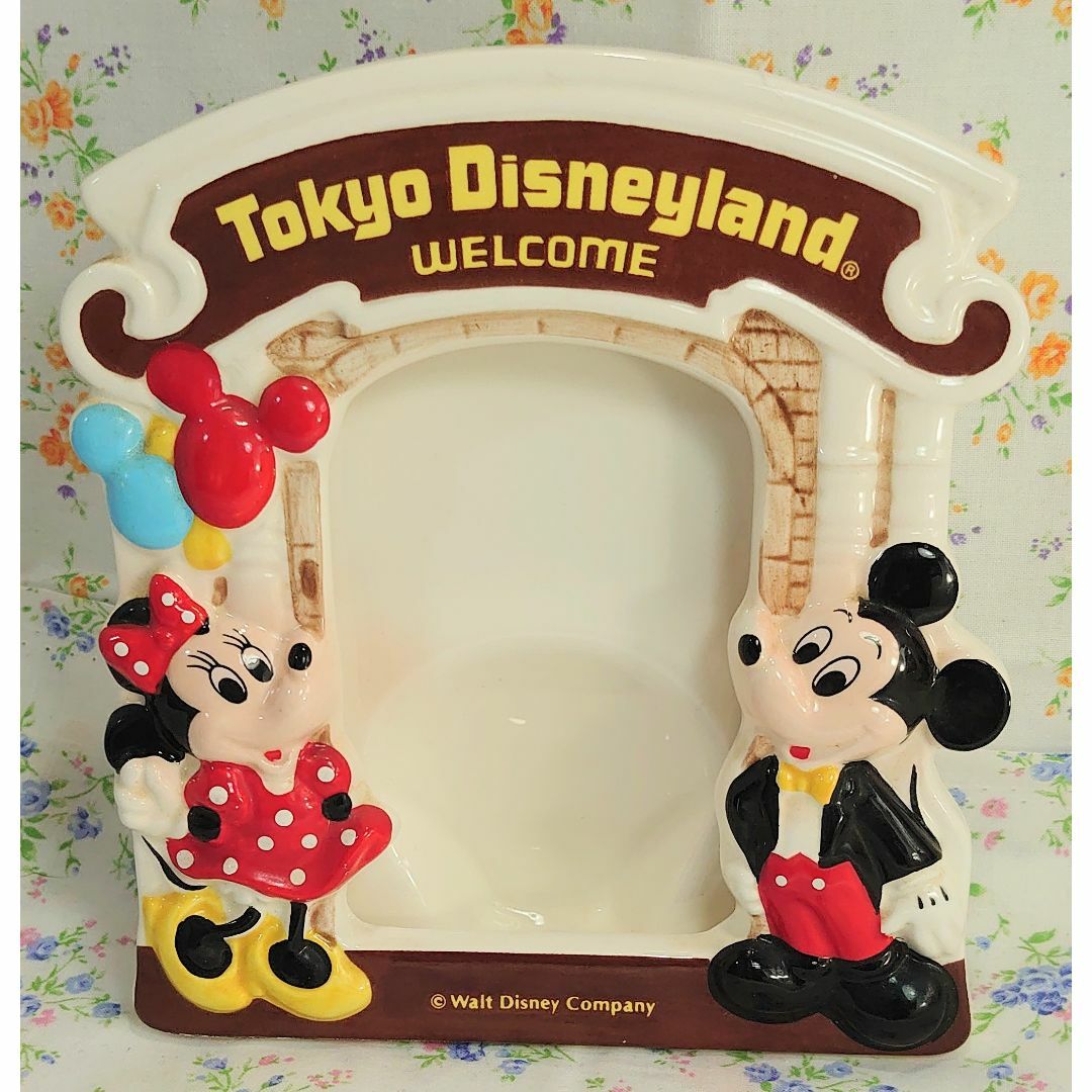 Disney(ディズニー)の希少品[フォトスタンド]Disney　ミッキー＆ミニー　陶器製フォトスタンド インテリア/住まい/日用品のインテリア小物(フォトフレーム)の商品写真