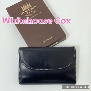 ホワイトハウスコックス(WHITEHOUSE COX)の◆美品【WhitehouseCox】三つ折り財布、S7660、紺色、ネイビー(折り財布)