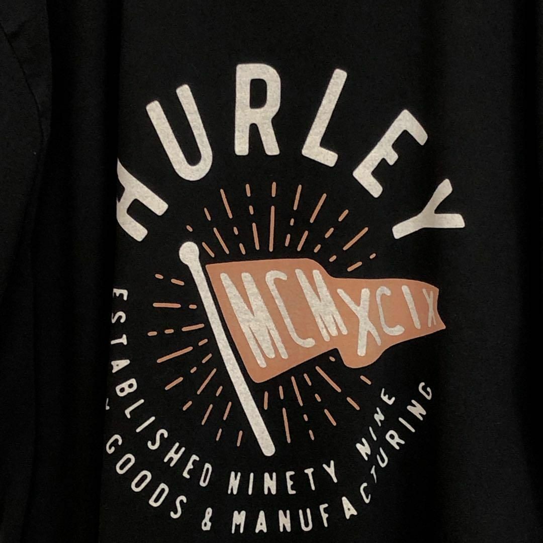 Hurley(ハーレー)のHURLEYハーレー　半袖Ｔシャツ　サイズＸＬ　黒ブラック　メンズ　古着 メンズのトップス(Tシャツ/カットソー(半袖/袖なし))の商品写真