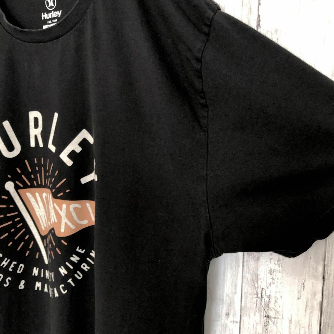 Hurley(ハーレー)のHURLEYハーレー　半袖Ｔシャツ　サイズＸＬ　黒ブラック　メンズ　古着 メンズのトップス(Tシャツ/カットソー(半袖/袖なし))の商品写真