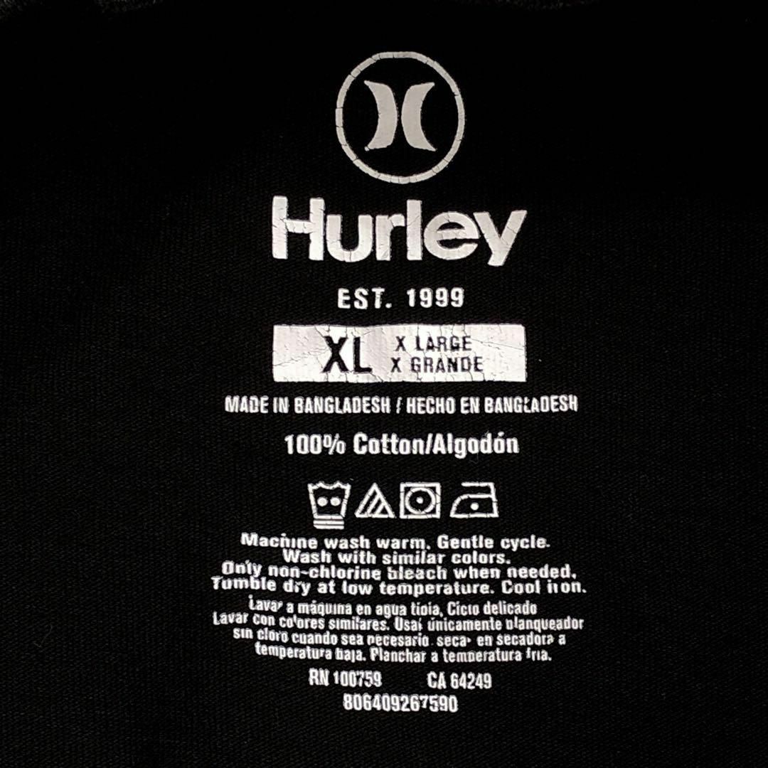 Hurley(ハーレー)のHURLEYハーレー　半袖Ｔシャツ　サイズＸＬ　黒ブラック　メンズ　古着 メンズのトップス(Tシャツ/カットソー(半袖/袖なし))の商品写真