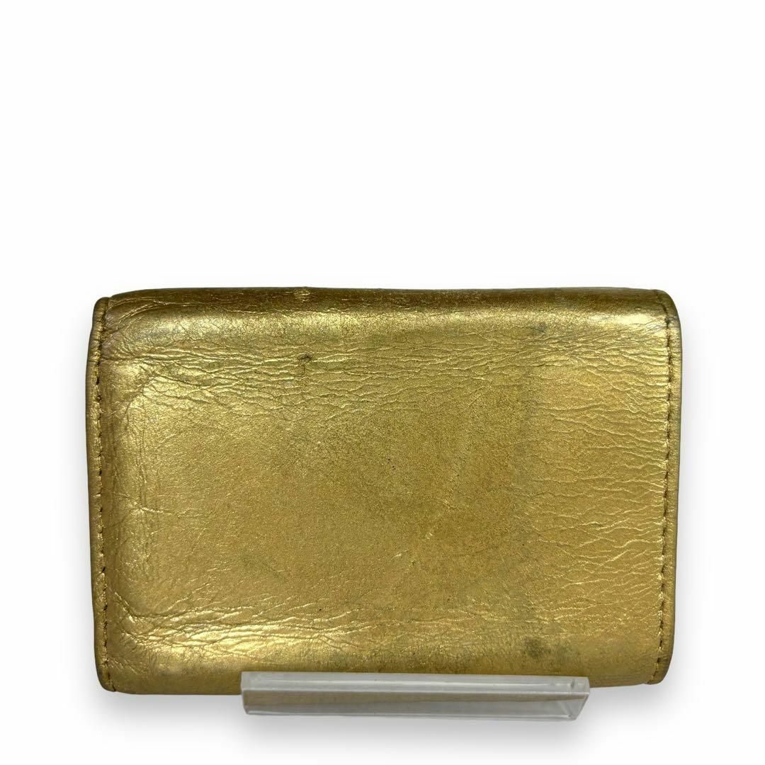 Balenciaga(バレンシアガ)のBALENCIAGA　バレンシアガ　ペーパーミニウォレット　三つ折り　ゴールド レディースのファッション小物(財布)の商品写真
