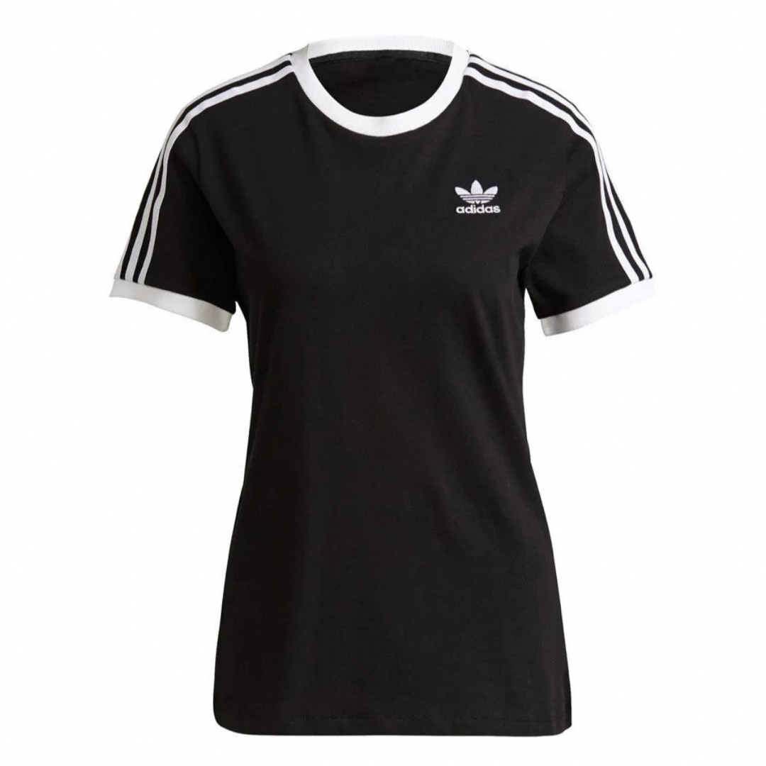 adidas(アディダス)のadidas オリジナルス アディカラー 3ストライプ 半袖Tシャツ 黒 レディースのトップス(Tシャツ(半袖/袖なし))の商品写真