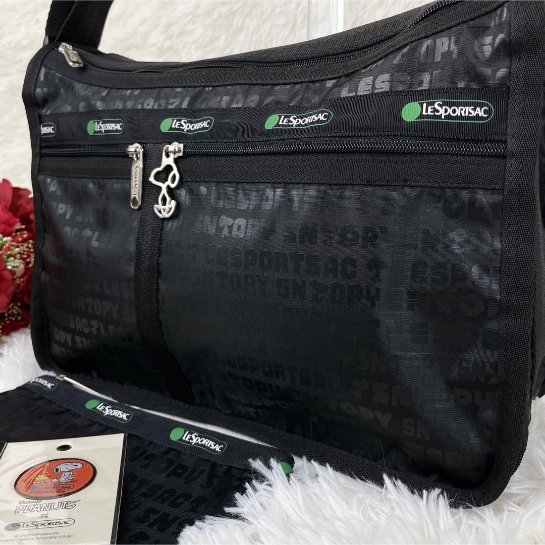 LeSportsac(レスポートサック)の極美品☆レスポートサック スヌーピー タイポグラフィ 2way ショルダーバッグ レディースのバッグ(ショルダーバッグ)の商品写真