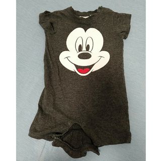 ディズニー(Disney)のH&M　80cm　ミッキーロンパース　ディズニーロンパース　半袖ロンパース(ロンパース)