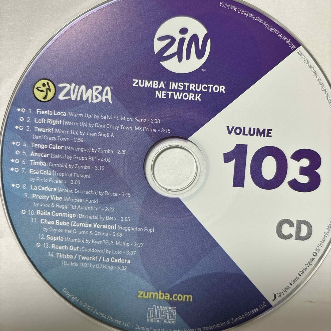 Zumba(ズンバ)のズンバ　ZIN103  CD エンタメ/ホビーのCD(その他)の商品写真