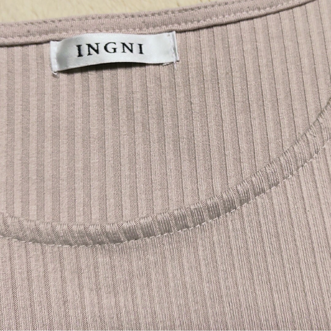 INGNI(イング)のINGNI イング シフォン袖 薄ピンク 半袖 カットソー M レディースのトップス(カットソー(半袖/袖なし))の商品写真