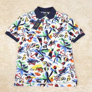 ポロラルフローレン(POLO RALPH LAUREN)の【未使用】 現行 ラルフローレン ポロベア 総柄 ポロシャツ 白 マリンリゾート(ポロシャツ)