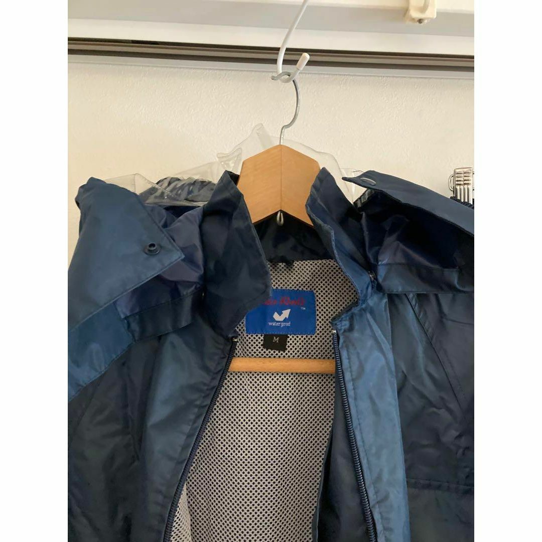 レインウェア　上下セット　レインコート　合羽　M 濃紺 メンズのジャケット/アウター(ノーカラージャケット)の商品写真