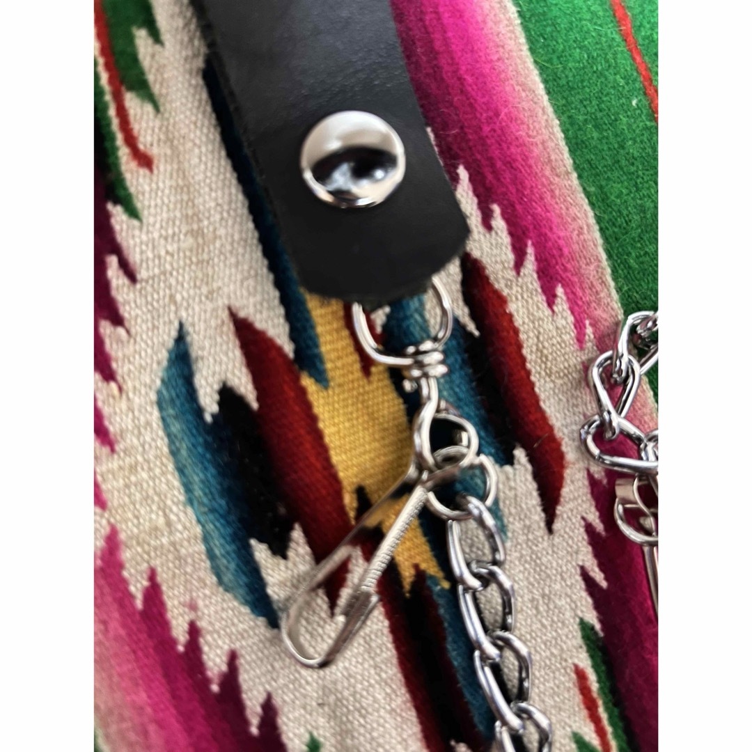 トラッカーウォレット Mサイズ フラワースタッズ チェーンセット メンズのファッション小物(長財布)の商品写真