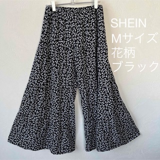 SHEIN - SHEIN かわいい花柄　スカート風ワイドパンツ　M