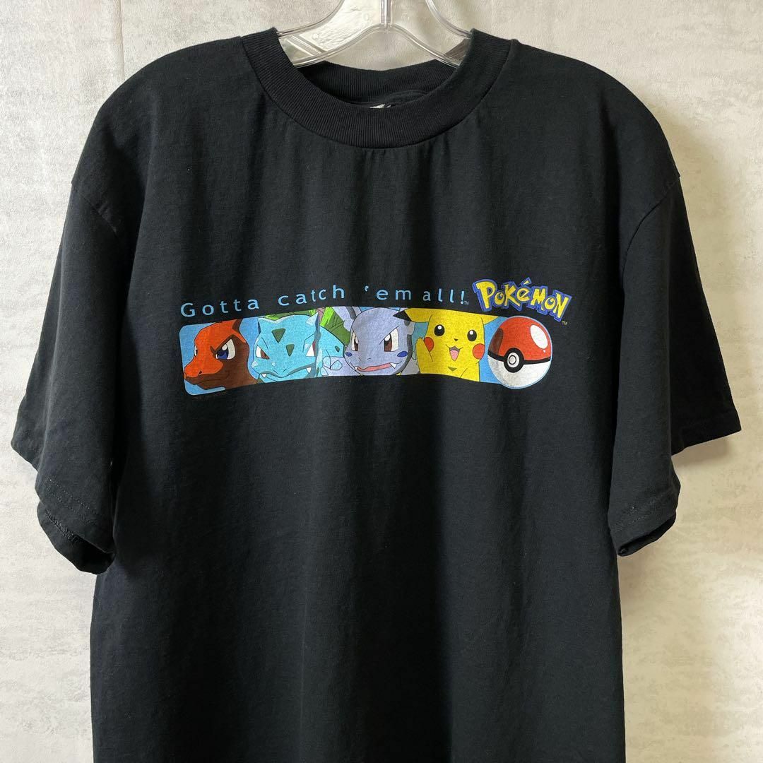 ポケモン(ポケモン)の【極美品】90ＳビンテージポケモンＴシャツ　黒ブラック　サイズＬ　メンズ　古着 メンズのトップス(Tシャツ/カットソー(半袖/袖なし))の商品写真