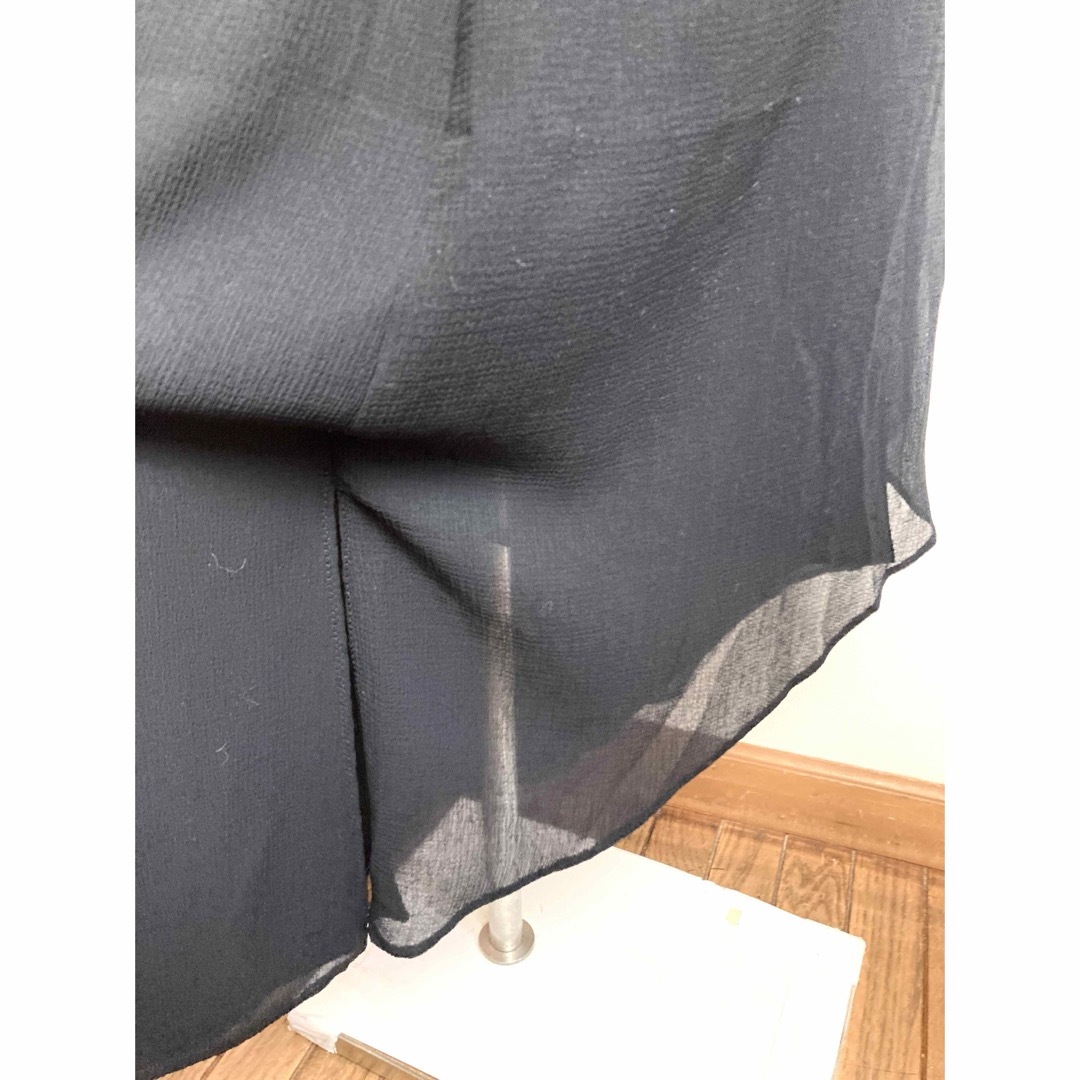KRIZIA(クリツィア)のKrizia クリツィア 黒シフォン生地イレギュラーヘムスカート 42 レディースのスカート(ロングスカート)の商品写真
