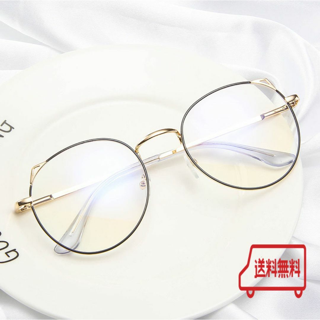 週末限定価格【猫耳メガネ】ＰＣメガネ　スマホ眼鏡　ブルーライトカット レディースのファッション小物(サングラス/メガネ)の商品写真