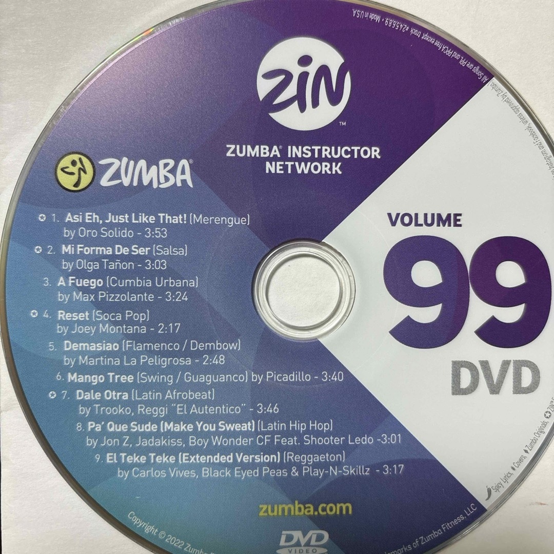 Zumba(ズンバ)のズンバ　ZIN99  DVD エンタメ/ホビーのDVD/ブルーレイ(その他)の商品写真