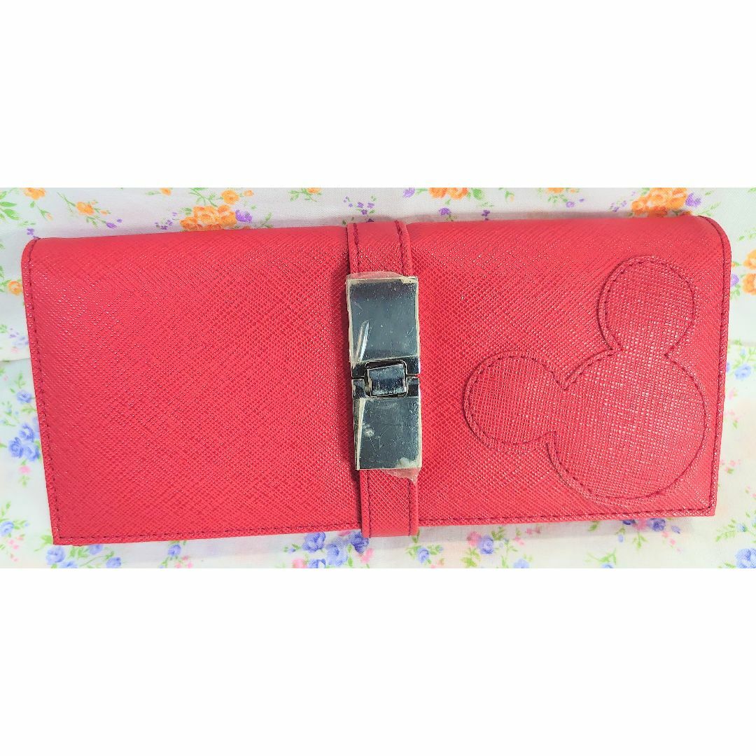 Disney(ディズニー)の[長財布]Disneyミッキーマウス　オシャレな赤色の革製折り畳み長財布 レディースのファッション小物(財布)の商品写真