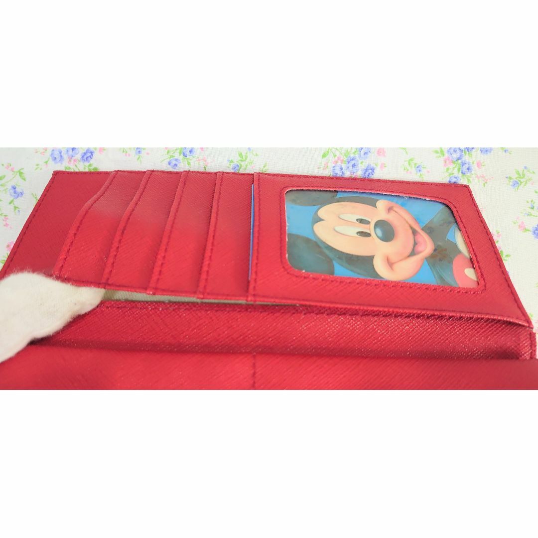 Disney(ディズニー)の[長財布]Disneyミッキーマウス　オシャレな赤色の革製折り畳み長財布 レディースのファッション小物(財布)の商品写真