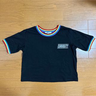 SPINNS - SPINNS スポーティ　ショート丈　Tシャツ　ブラック