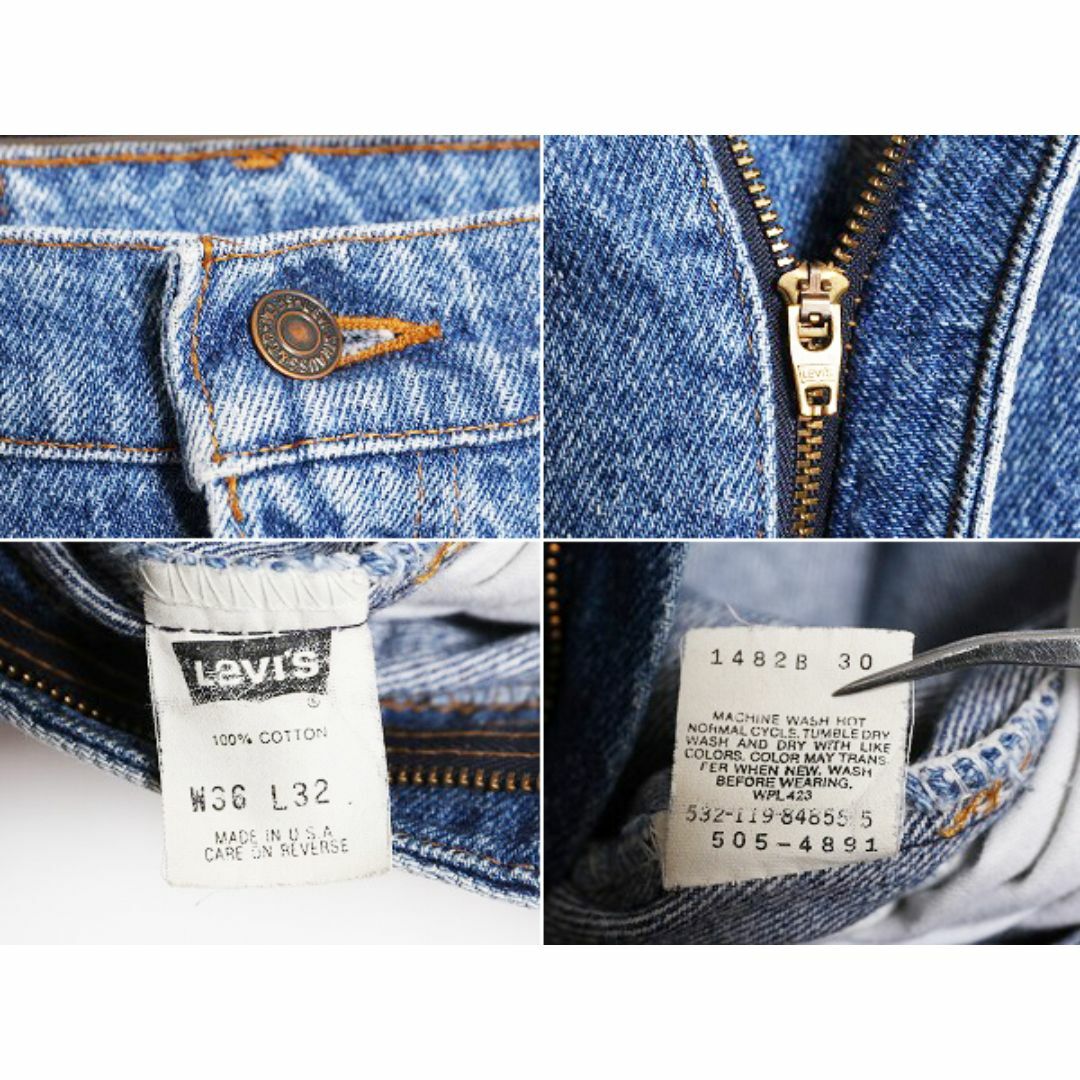 Levi's(リーバイス)の90s USA製 リーバイス 505 デニム パンツ メンズ 36 32 / オールド Levis ジーンズ ジーパン Gパン スリム ストレート アメリカ製 赤タブ メンズのパンツ(デニム/ジーンズ)の商品写真