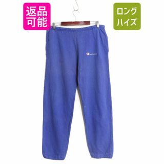 チャンピオン(Champion)の80s USA製 チャンピオン プリント スウェット パンツ メンズ M 古着 80年代 ヴィンテージ Champion 裏起毛 薄手 青タグ ポケット付き 青 紫(その他)