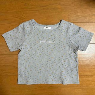 WEGO 花柄Tシャツ　ブルーグレー