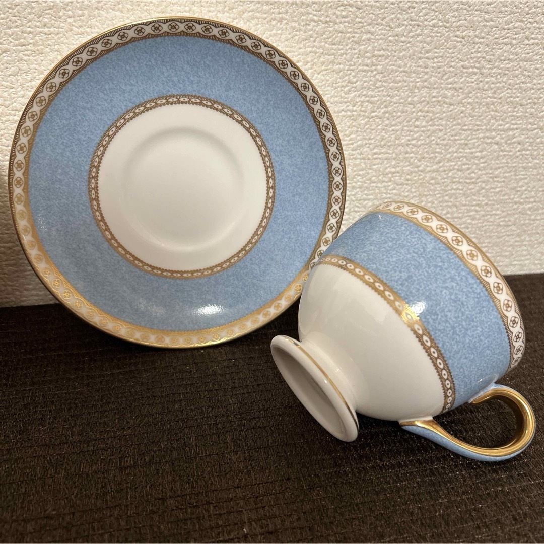 WEDGWOOD(ウェッジウッド)のウェッジウッド　ユーランダー　パウダーペールブルー　リー　カップ&ソーサー　ペア インテリア/住まい/日用品のキッチン/食器(グラス/カップ)の商品写真