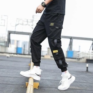 【人気】メンズ　ブラック　XL　ジョガーパンツ　カーゴパンツ　ダンス　ストリート(ワークパンツ/カーゴパンツ)