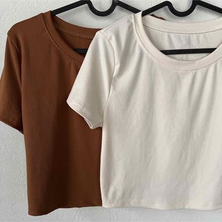 シーイン(SHEIN)のSHEIN  チビT   2枚セット(Tシャツ(半袖/袖なし))