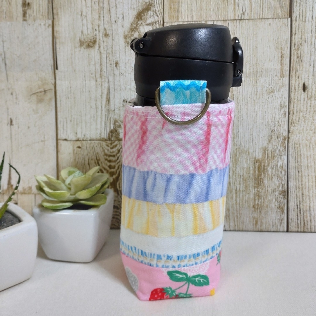 THERMOS　水筒カバー　350ml　レース切替　サービス品 ハンドメイドのキッズ/ベビー(外出用品)の商品写真