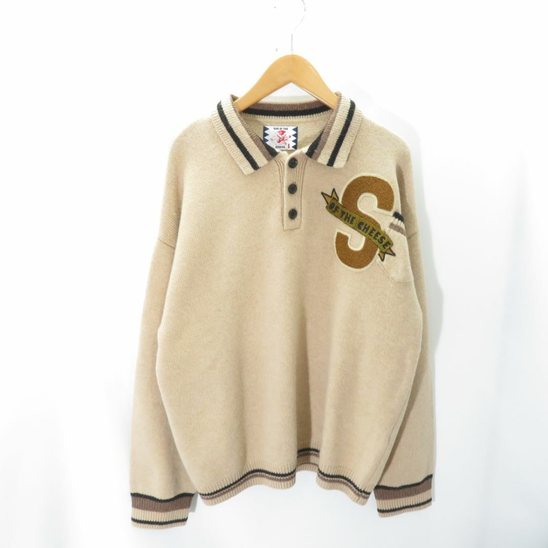  SON OF THE CHEESE 23aw SOTC PATCH KNIT BEIGE Size-L SC2320-KN03  メンズのトップス(ニット/セーター)の商品写真