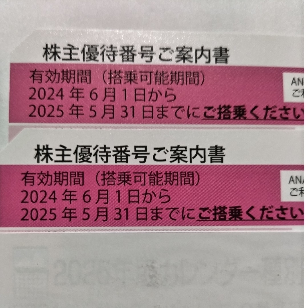 ANA(全日本空輸)(エーエヌエー(ゼンニッポンクウユ))のANA株主優待券 2枚 とグループ株主優待券 チケットの乗車券/交通券(航空券)の商品写真