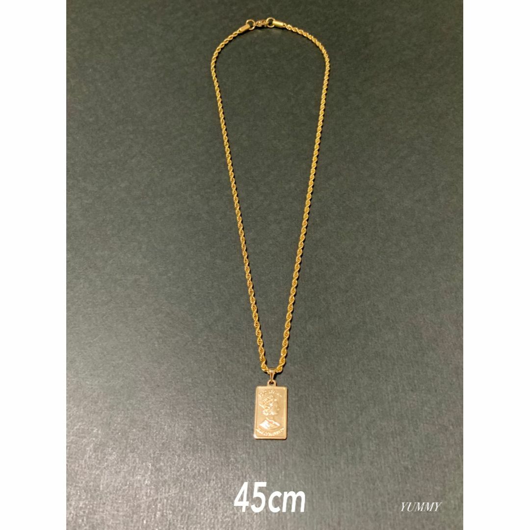 【スクエアコインフレンチロープネックレス 2mm 45cm】エリザベス メンズのアクセサリー(ネックレス)の商品写真