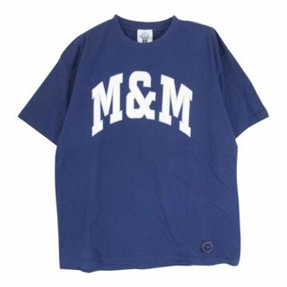 エムアンドエムカスタムパフォーマンス M&M CUSTOM PERFORMANCE Ｔシャツ M&M ロゴプリント クルーネック 半袖 TEE Tシャツ  ネイビー系 XL【中古】(シャツ)