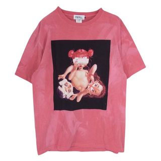 キディル KIDILL 22SS KL591 EVIL Artwork by TREVOR BROWN プリント Tシャツ 半袖 ピンク レッド系 F【中古】(シャツ)