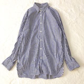 BEAUTY&YOUTH UNITED ARROWS - ビューティ&ユース　ストライプシャツ　ロング　コットン100%　日本製　紺×白