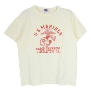 フェローズ(PHERROW'S)のPherrow's フェローズ  US.MARINES プリント 半袖 Tシャツ ベージュ系 L【中古】(シャツ)