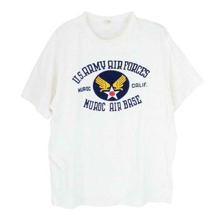 ウエアハウス(WAREHOUSE)のWAREHOUSE ウエアハウス 半袖Ｔシャツ MUROC AIR BASE フロッキー プリント Tシャツ オフホワイト系 L【中古】(シャツ)