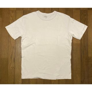 ユニクロ(UNIQLO)のユニクロ(UNIQLO) 半袖 Tシャツ きなり色 無地 Lサイズ(Tシャツ/カットソー(半袖/袖なし))