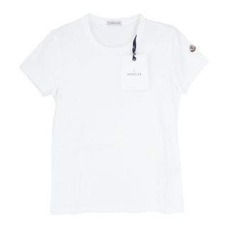 MONCLER モンクレール H109P8C00001 829ET T-SHIRT MANICA CORTA hann ロゴワッペン付 半袖 TEE Tシャツ ホワイト系 S【新古品】【未使用】【中古】