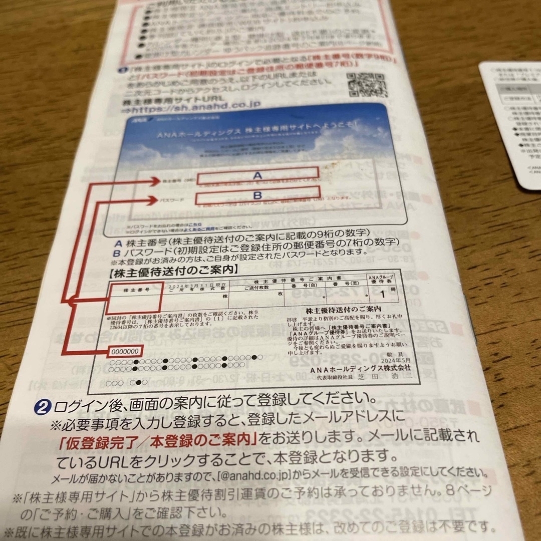 ANA(全日本空輸)(エーエヌエー(ゼンニッポンクウユ))のANA株主優待券2枚とグループ優待券 チケットの乗車券/交通券(航空券)の商品写真